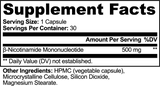 Supplement Facts panel for SPAN NMN