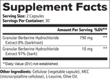 Supplement Facts panel for SPAN Berberine